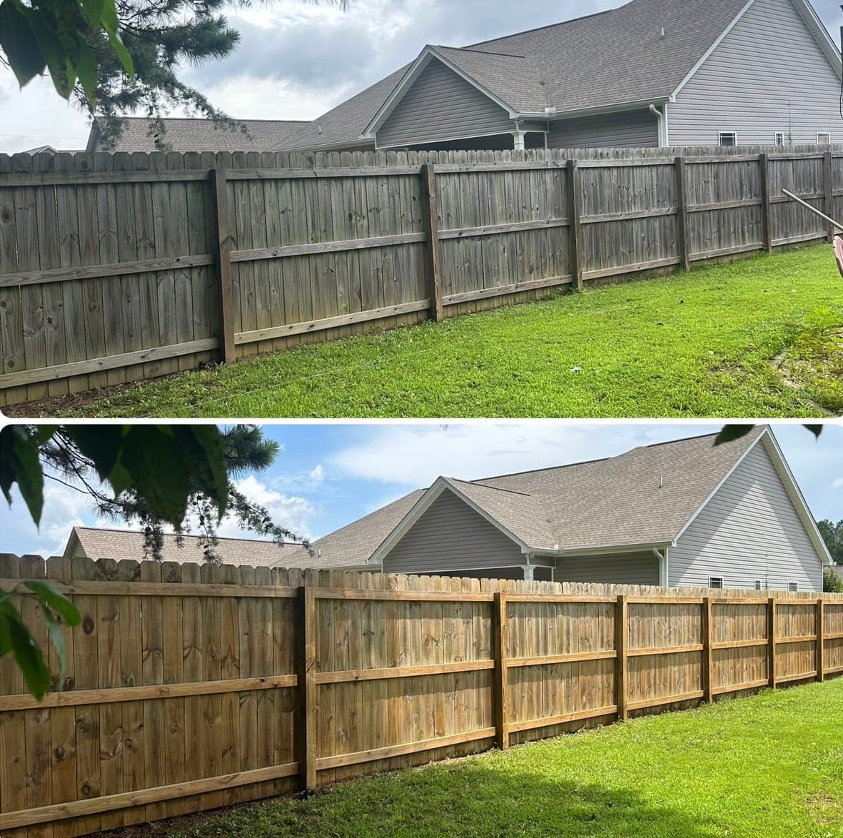 Wood Deck & Fence Cleaning before and after, photo 2
