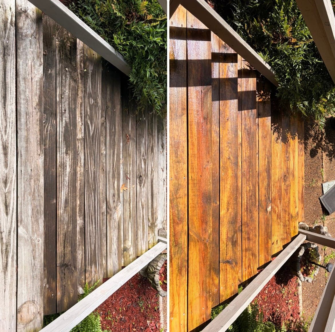 Wood Deck & Fence Cleaning before and after, photo 3