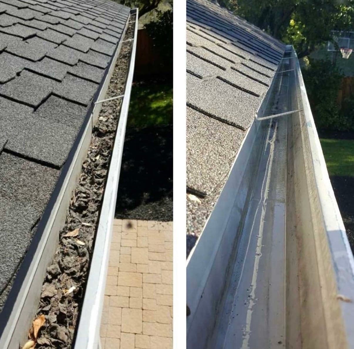 Gutter Cleaning before and after, photo 2