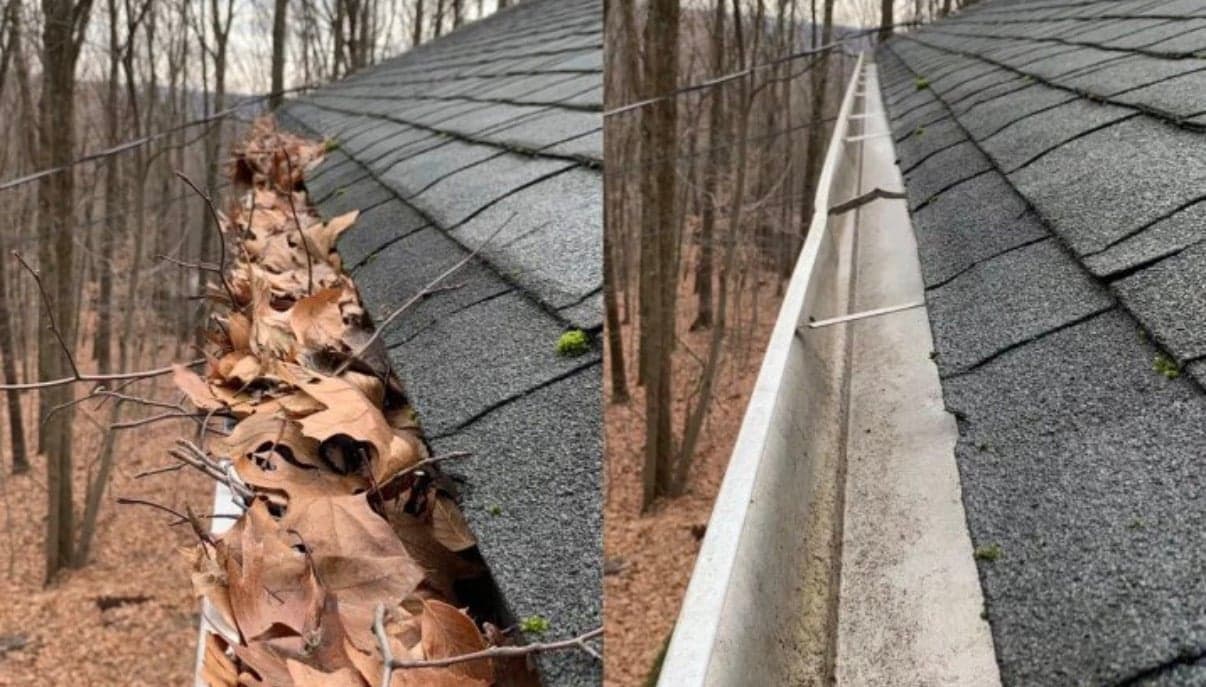 Gutter Cleaning before and after, photo 3