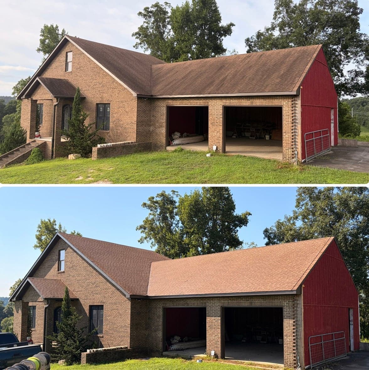 Roof Washing before and after, photo 2
